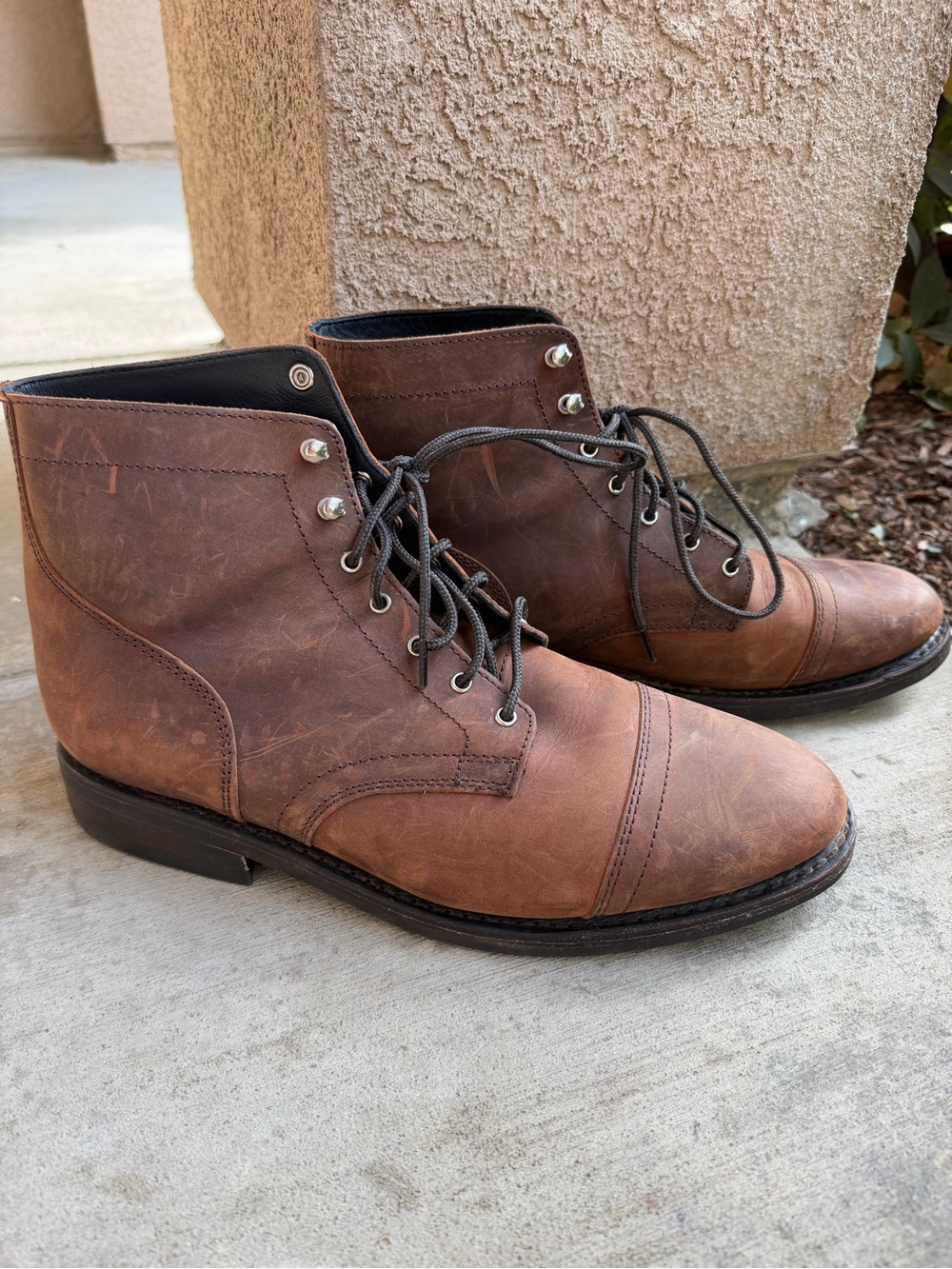 Thursday Boot Company "Captain" Leather Cap-Toe Boots Size:13